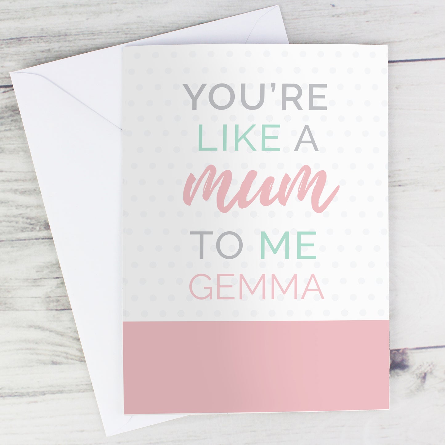 Personalised 'You're Like a Mum to Me' Card Add Any Name - Personalise It!