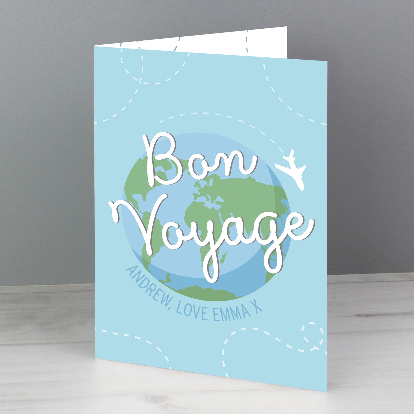Personalised Bon Voyage Card Add Any Name - Personalise It!