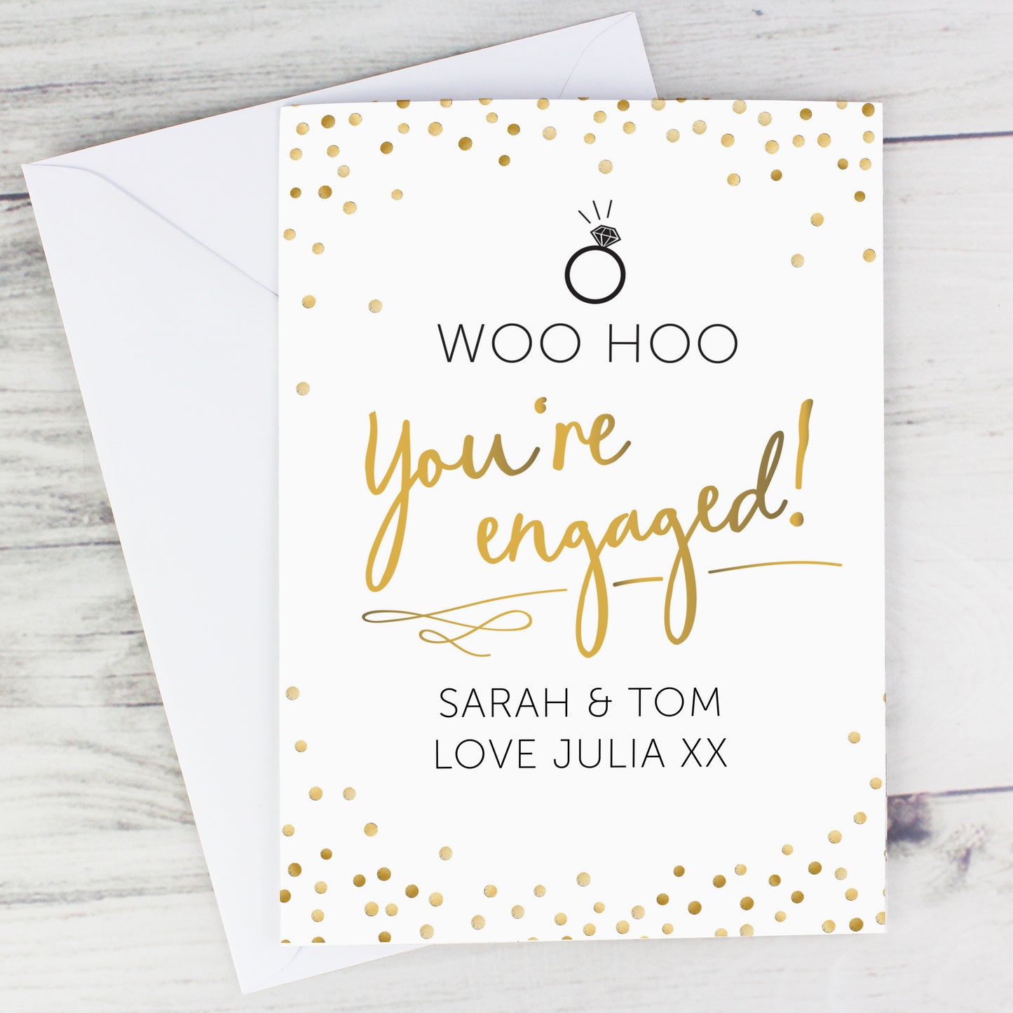 Personalised Engagement Card Add Any Name - Personalise It!