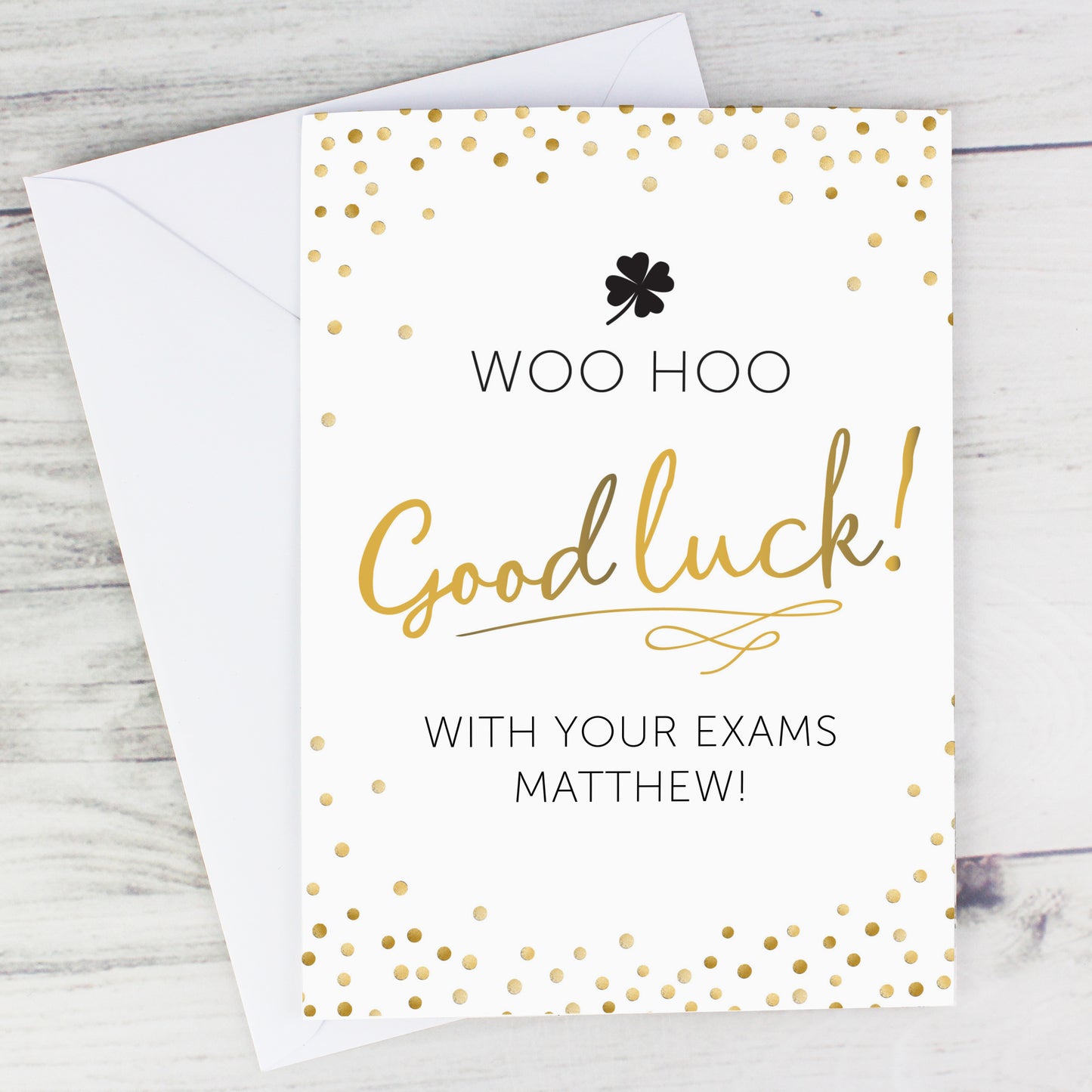Personalised Good Luck Card Add Any Name - Personalise It!