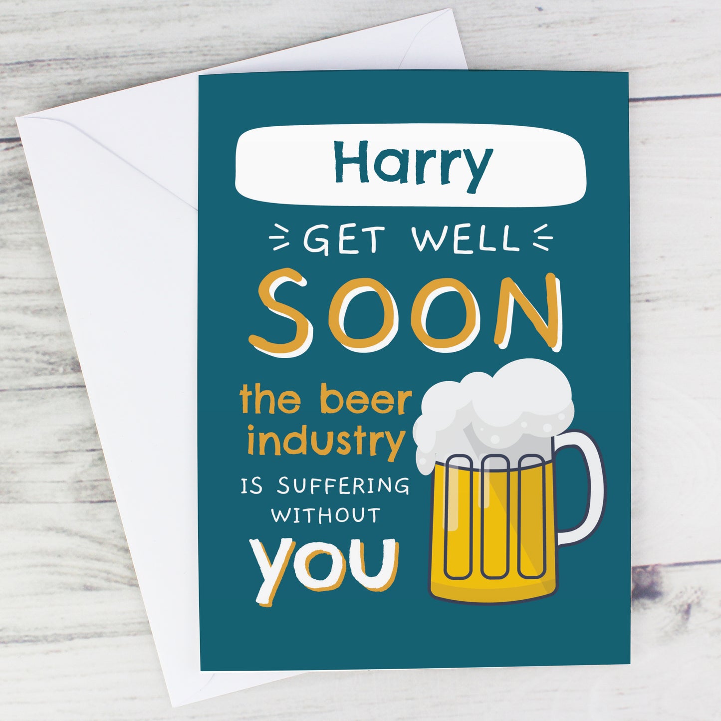 Personalised Get Well Soon Card Add Any Name - Personalise It!