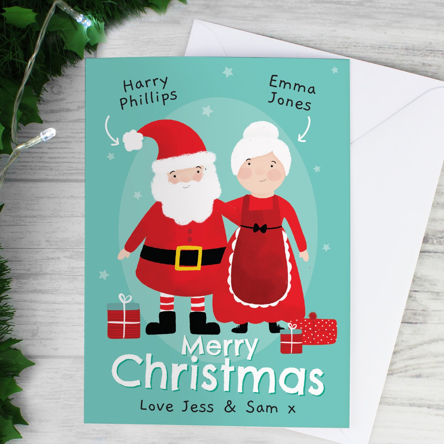 Personalised Mr & Mrs Claus Card Add Any Name - Personalise It!