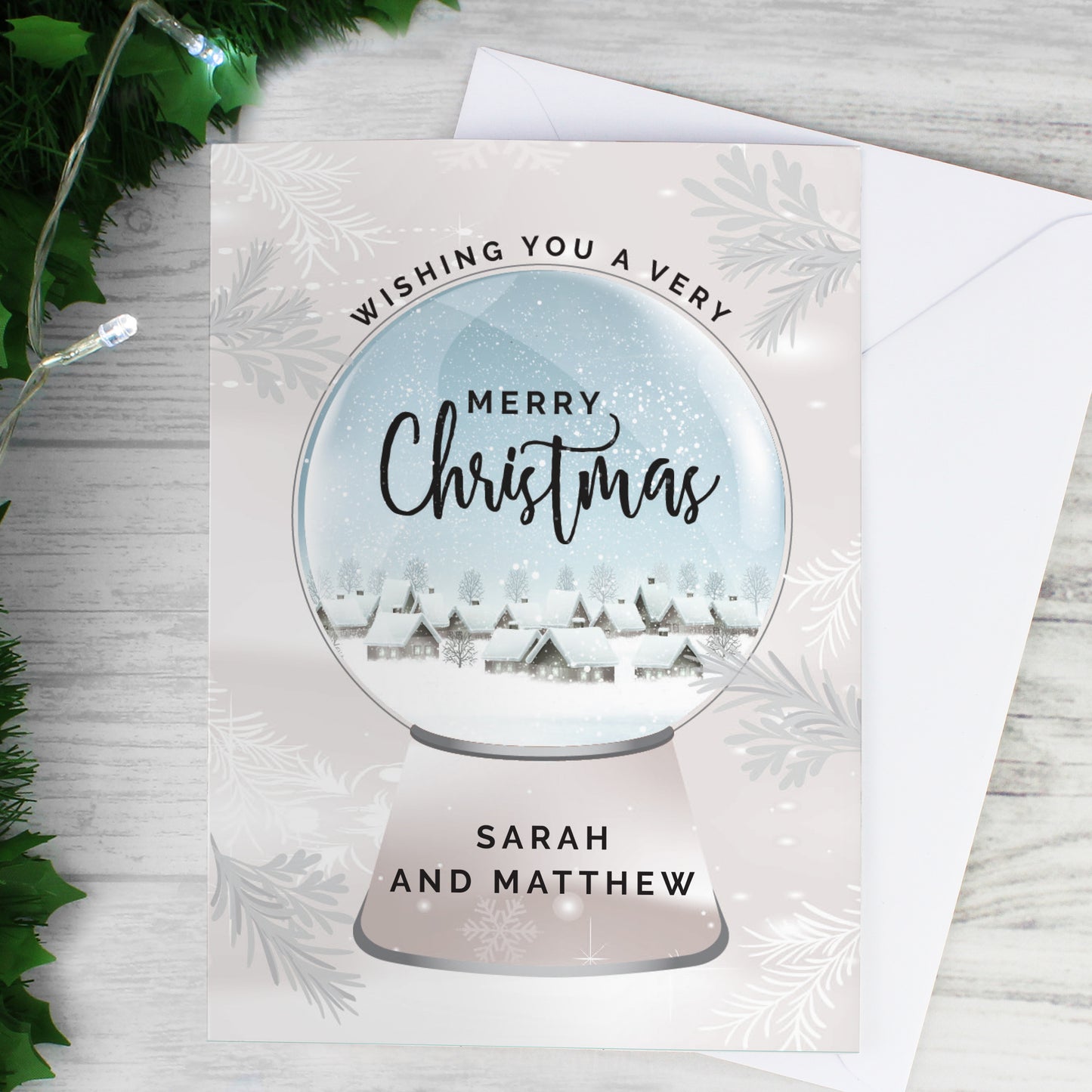 Personalised Christmas Snow Globe Card Add Any Name - Personalise It!
