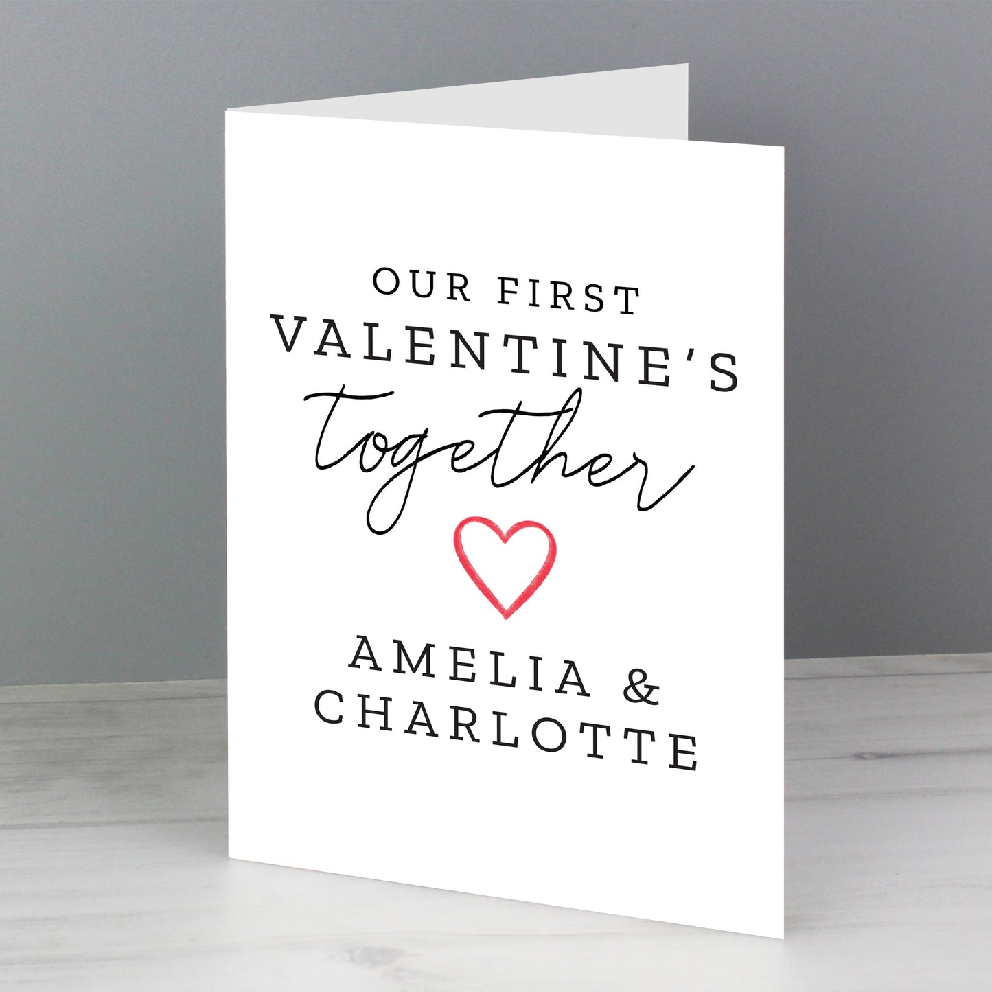 Personalised Our 1st Valentine's Day Card Add Any Name - Personalise It!