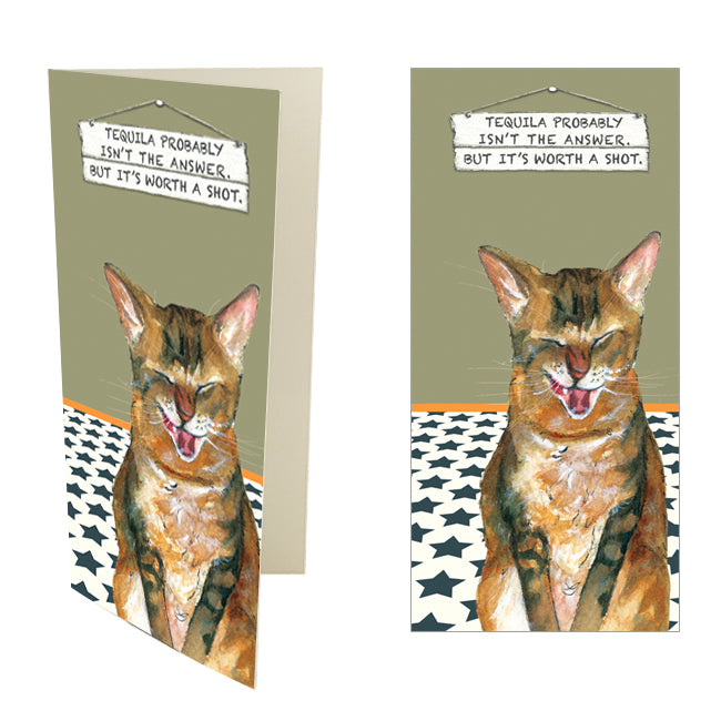 Tequila Worth A Shot Little Dog Laughed Greeting Card