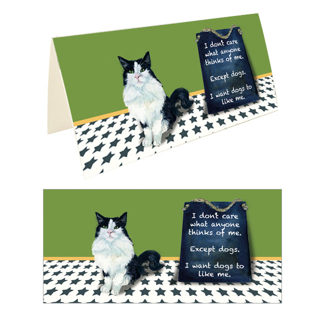 Cat I Want Dogs To Like Me Little Dog Laughed Greeting Card