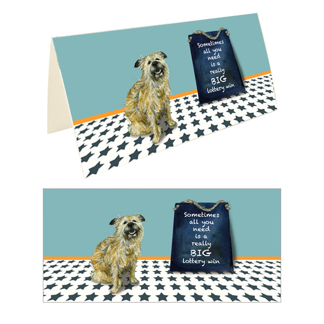 Really Big Lottery Win Little Dog Laughed Greeting Card