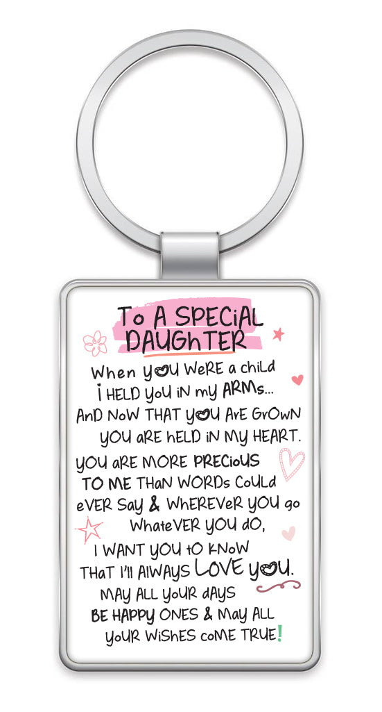 Special Daughter Inspired Words Metal Keyring