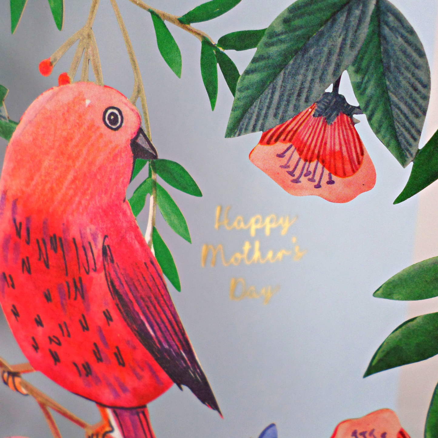 Paper Cut Bird & Butterflies Floral Mother's Day Greeting Card