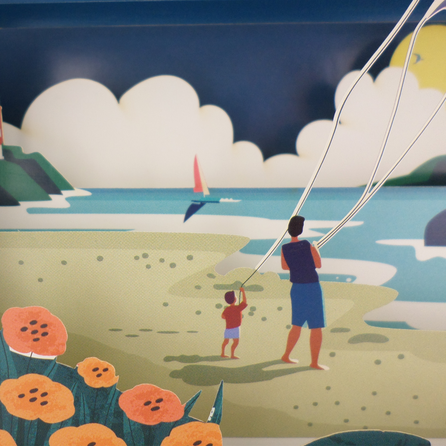 Message In A Bottle Kite Pop Up Any Occasion Greeting Card