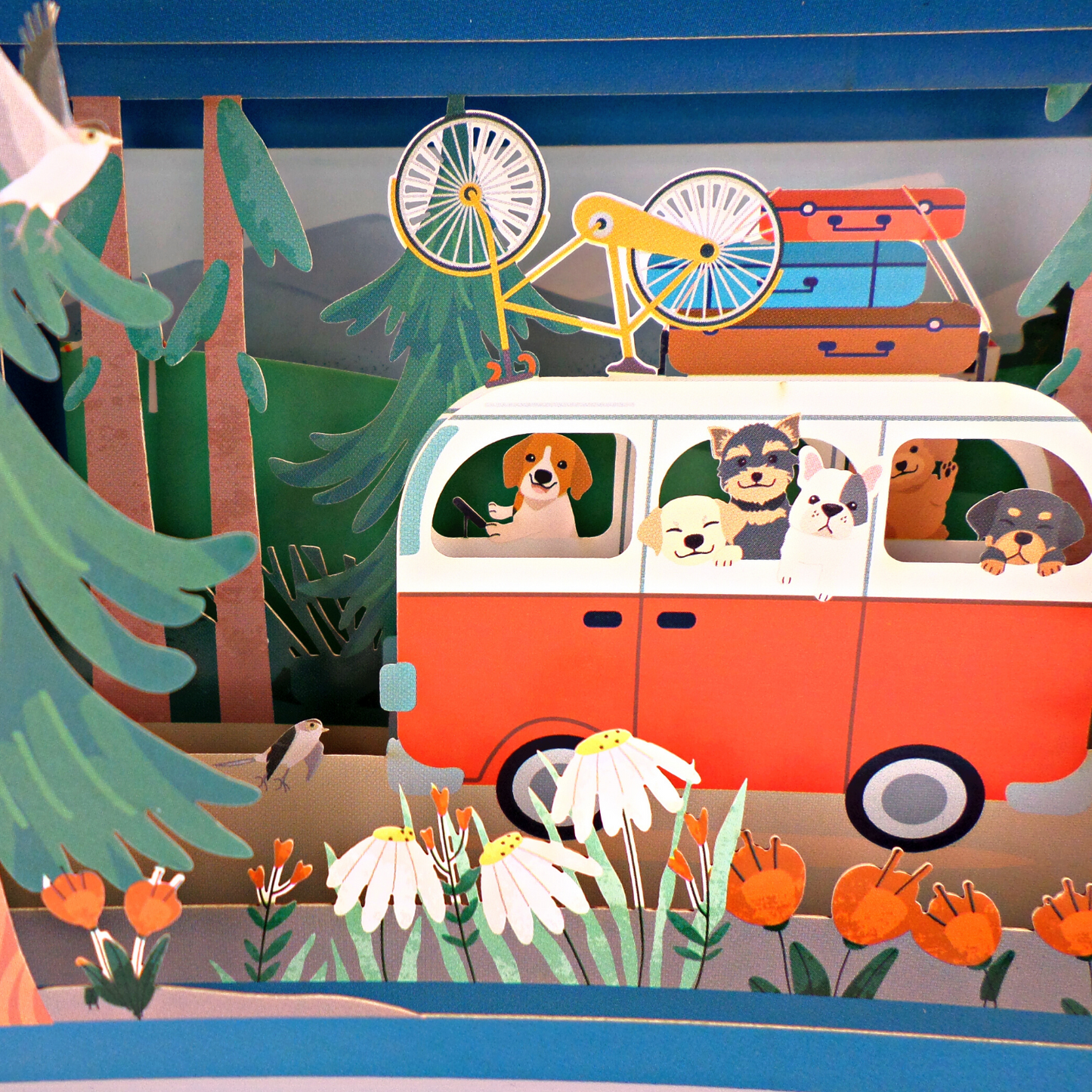 Message In A Bottle Campervan Pop Up Any Occasion Greeting Card