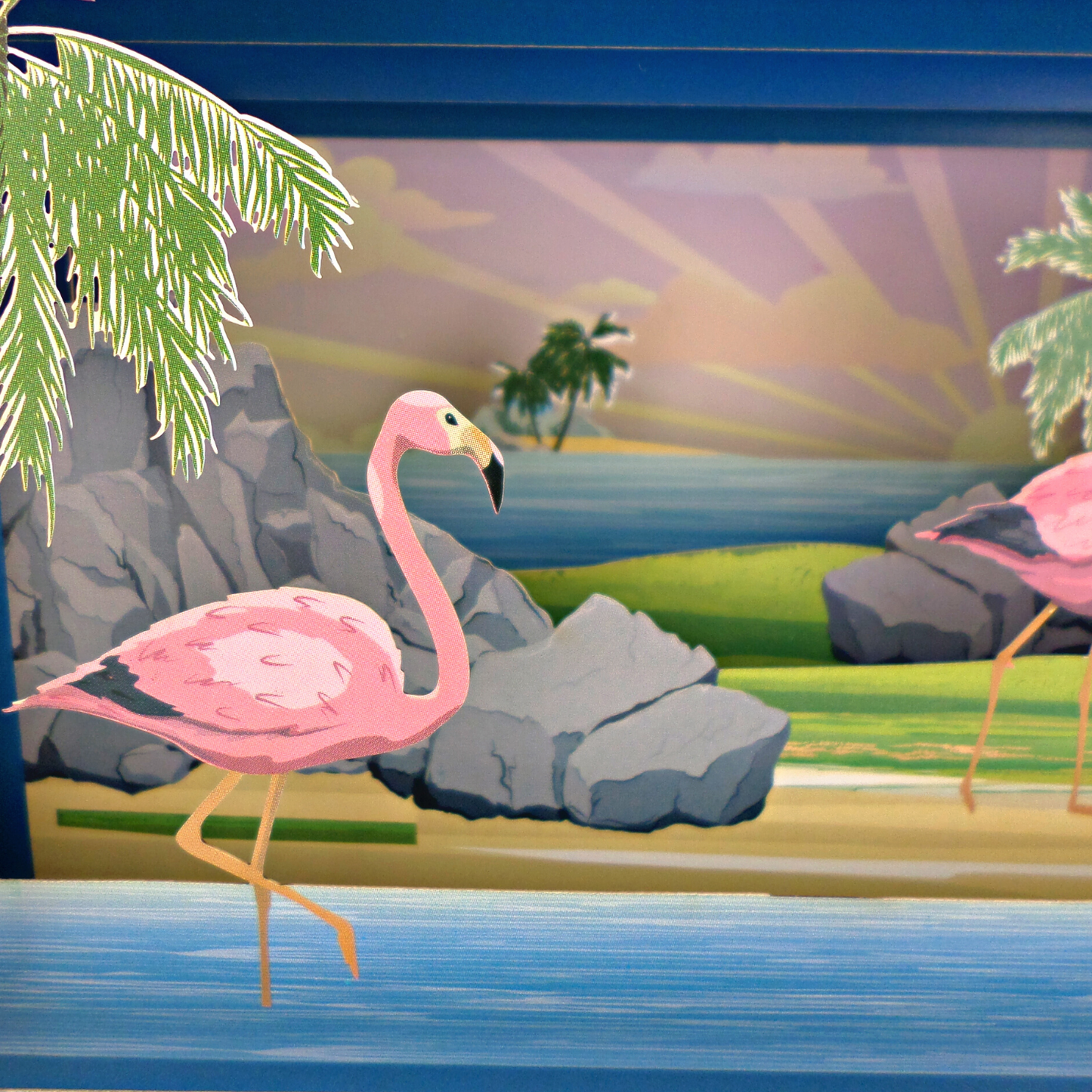 Message In A Bottle Flamingos Pop Up Any Occasion Greeting Card