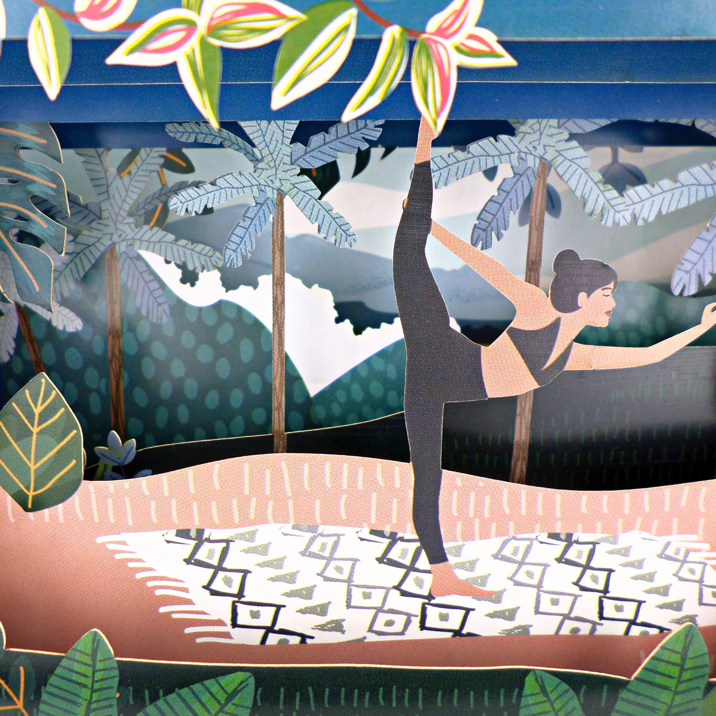 Message In A Bottle Yoga Pose Pop Up Any Occasion Greeting Card