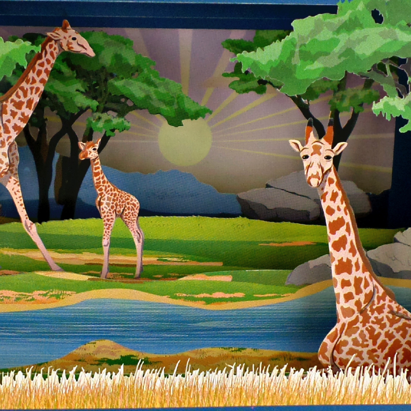 Message In A Bottle Giraffes Pop Up Any Occasion Greeting Card