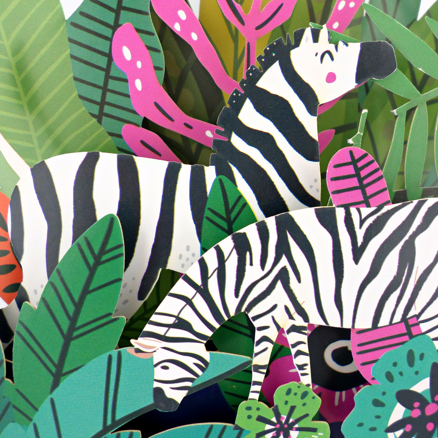 Colourful Zebras Any Occasion 3D Pop Up Greeting Card