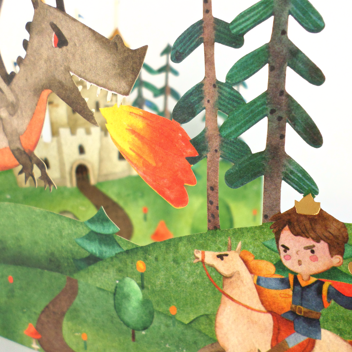 Prince & Dragon 3D Pop Up Birthday Card For Child.