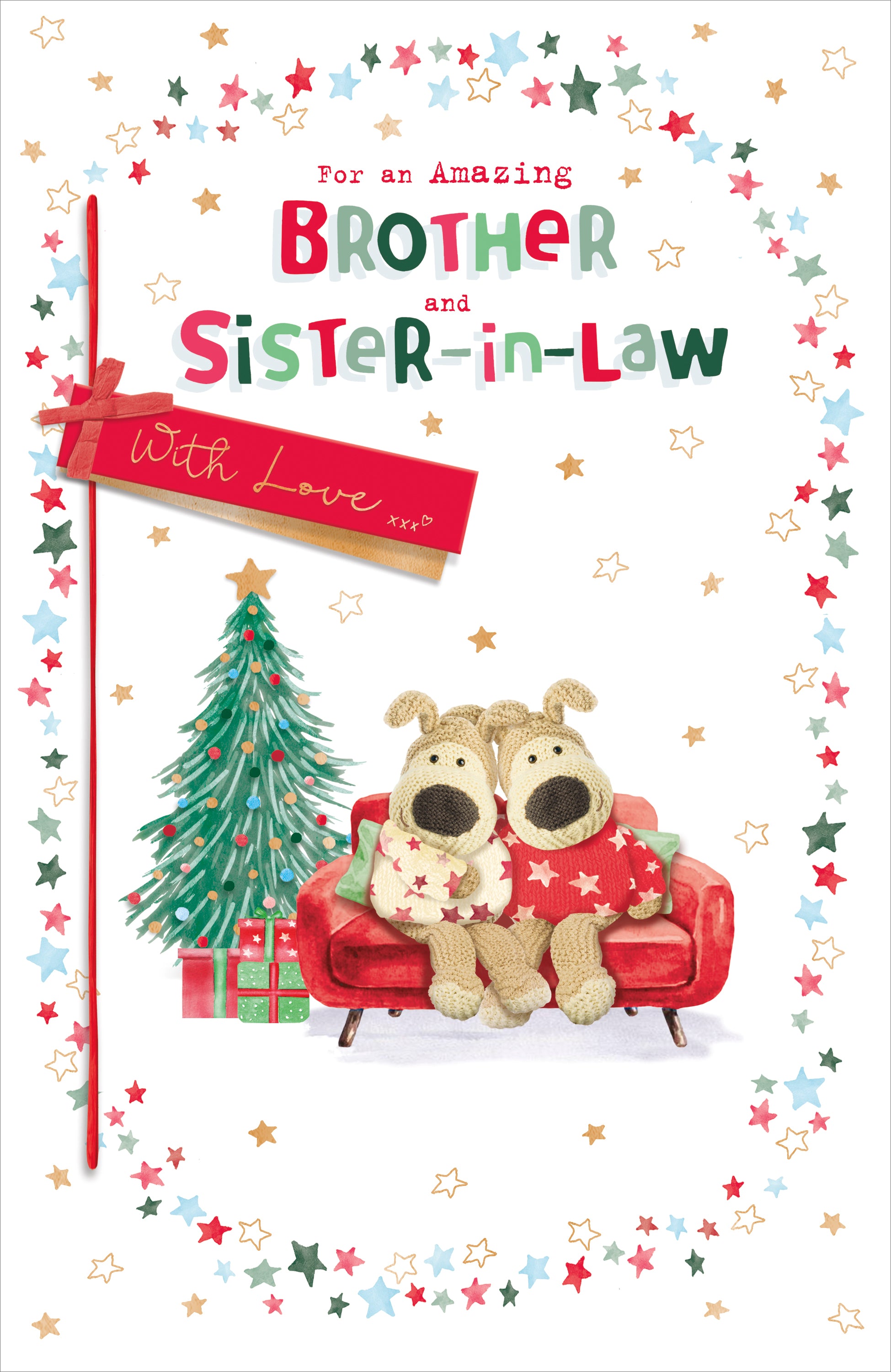Boofle Brother & Sister-In-Law Embellished Christmas Greeting Card ...