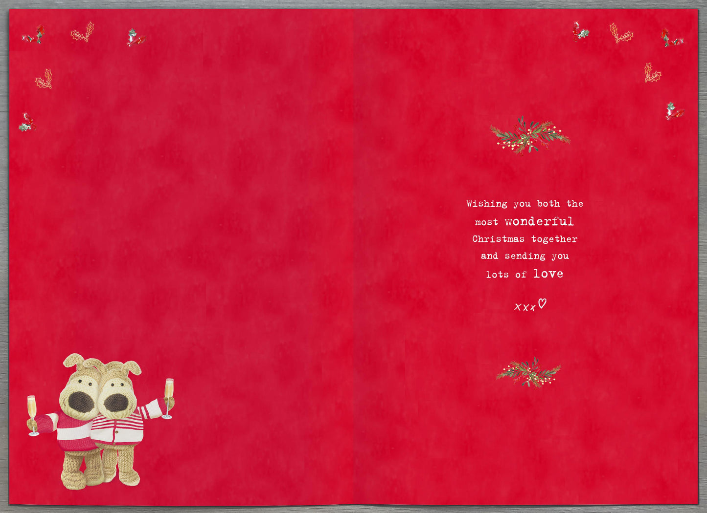Boofle Daughter & Fiance Embellished Christmas Greeting Card