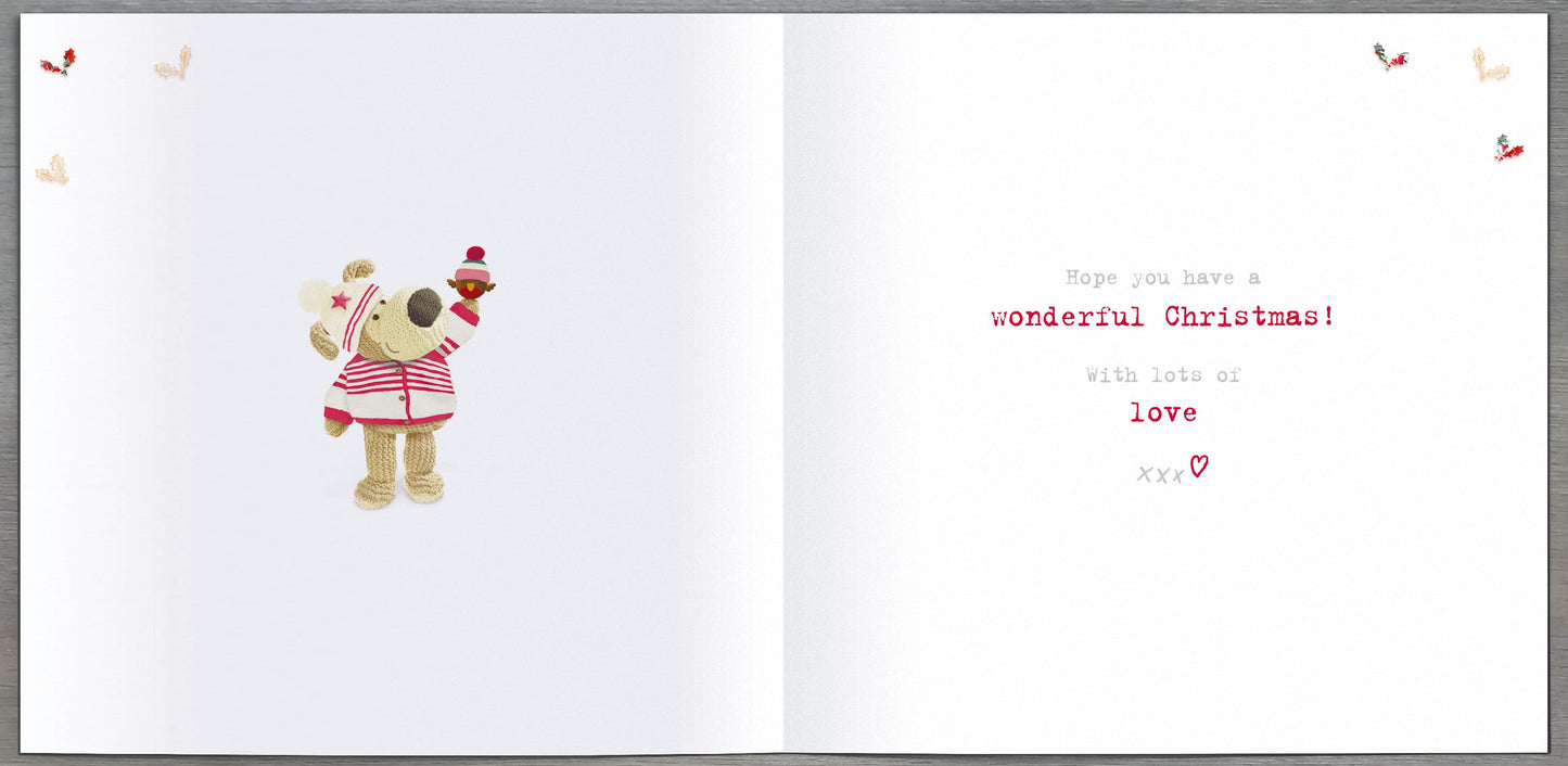 Boofle Lovely Godmother Festive Robin Christmas Greeting Card