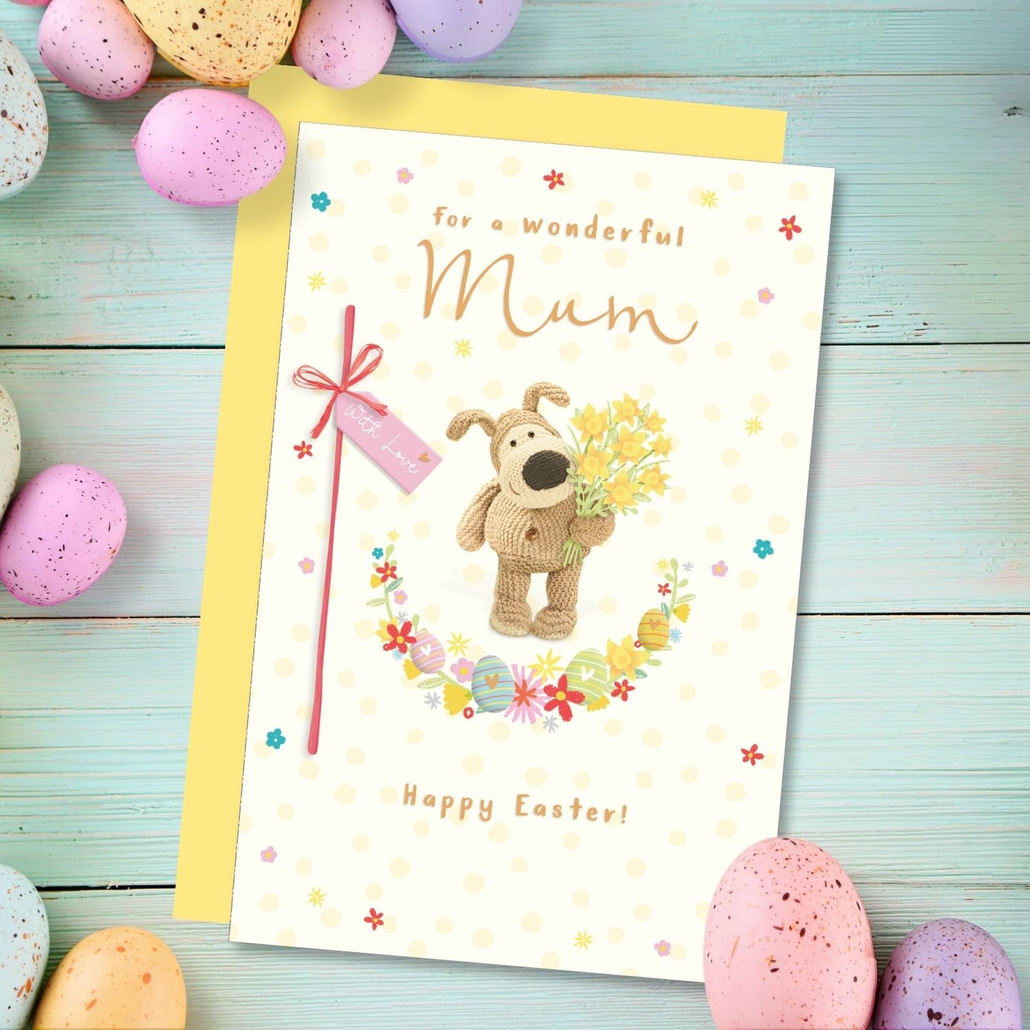 Boofle Mum Happy Easter Daffodil Blooms Easter Card Cute Greeting Card