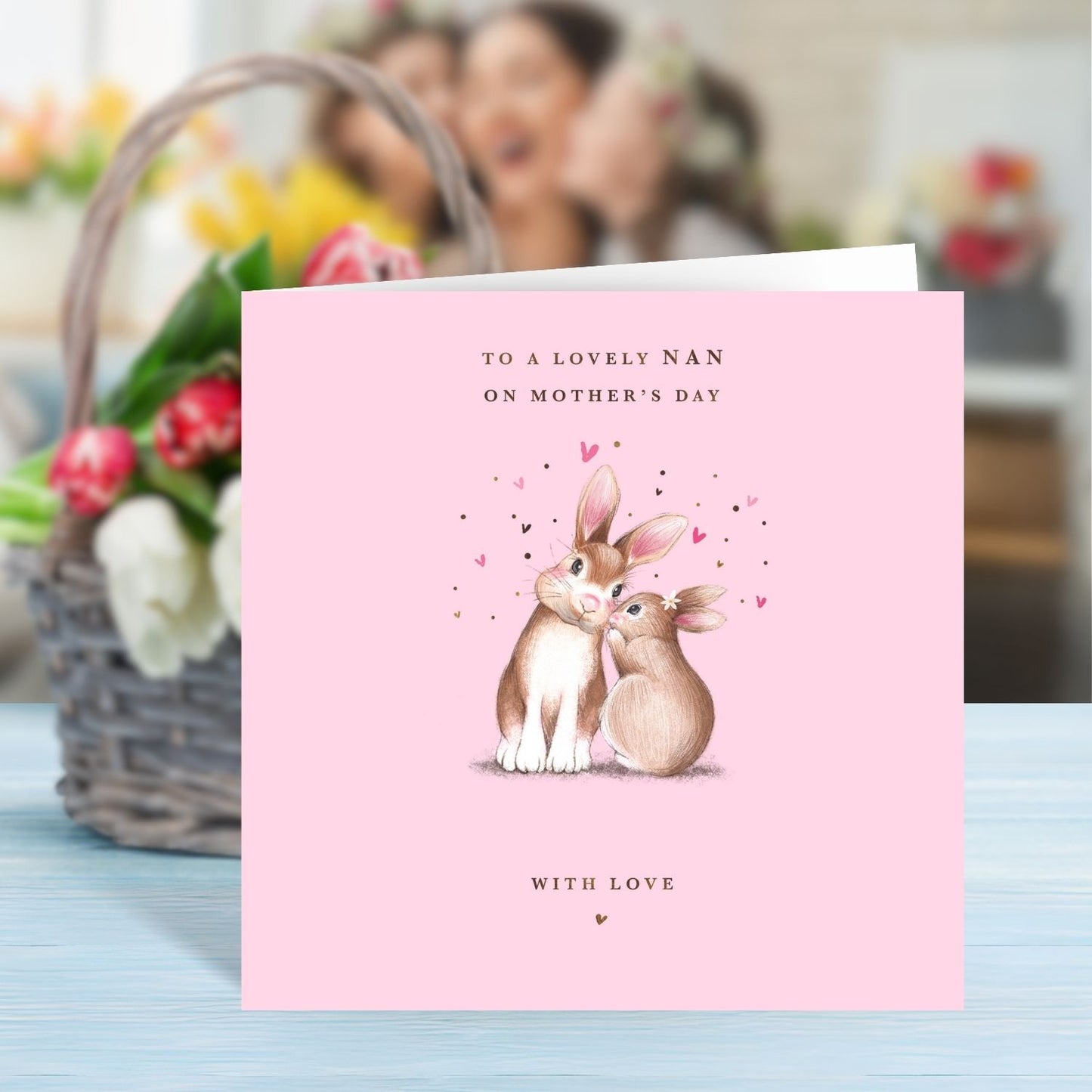 To A Lovely Nan Grandbunny's Love Artistic Mother's Day Greeting Card