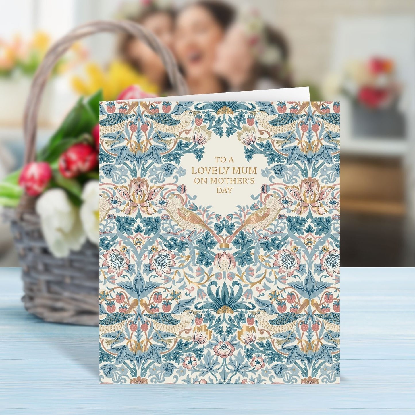 Morris & Co Lovely Mum Berry Chirpy Blooms Artistic Mother's Day Greeting Card