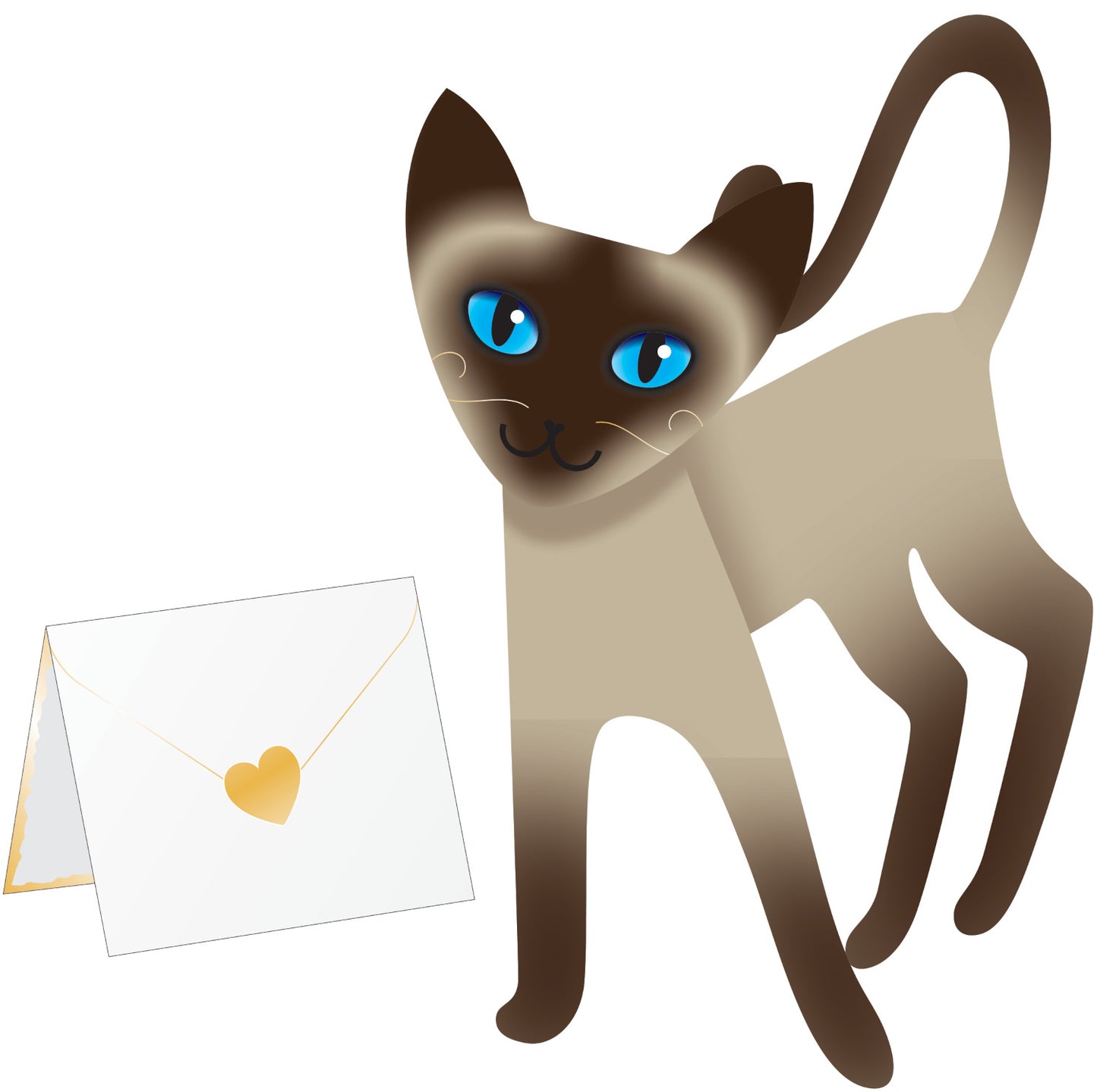 Dandy The Siamese Cat 3D Special Delivery Animal Greeting Card