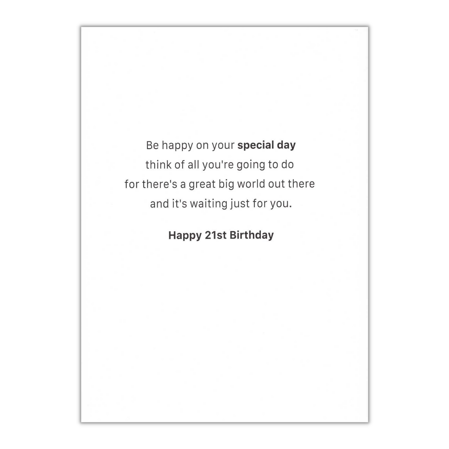 Large Embellished A4 Happy 21st Birthday Card