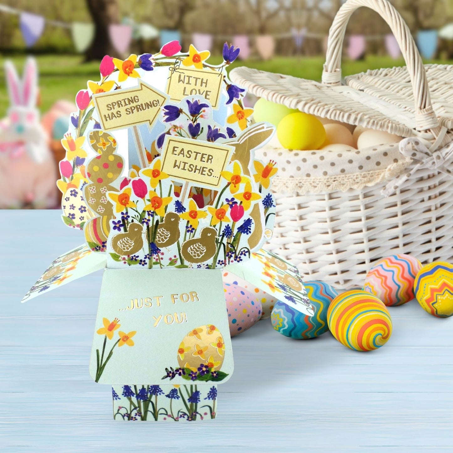 Clever Cube Just For You Golden Easter Joy Pop Up Greeting Card