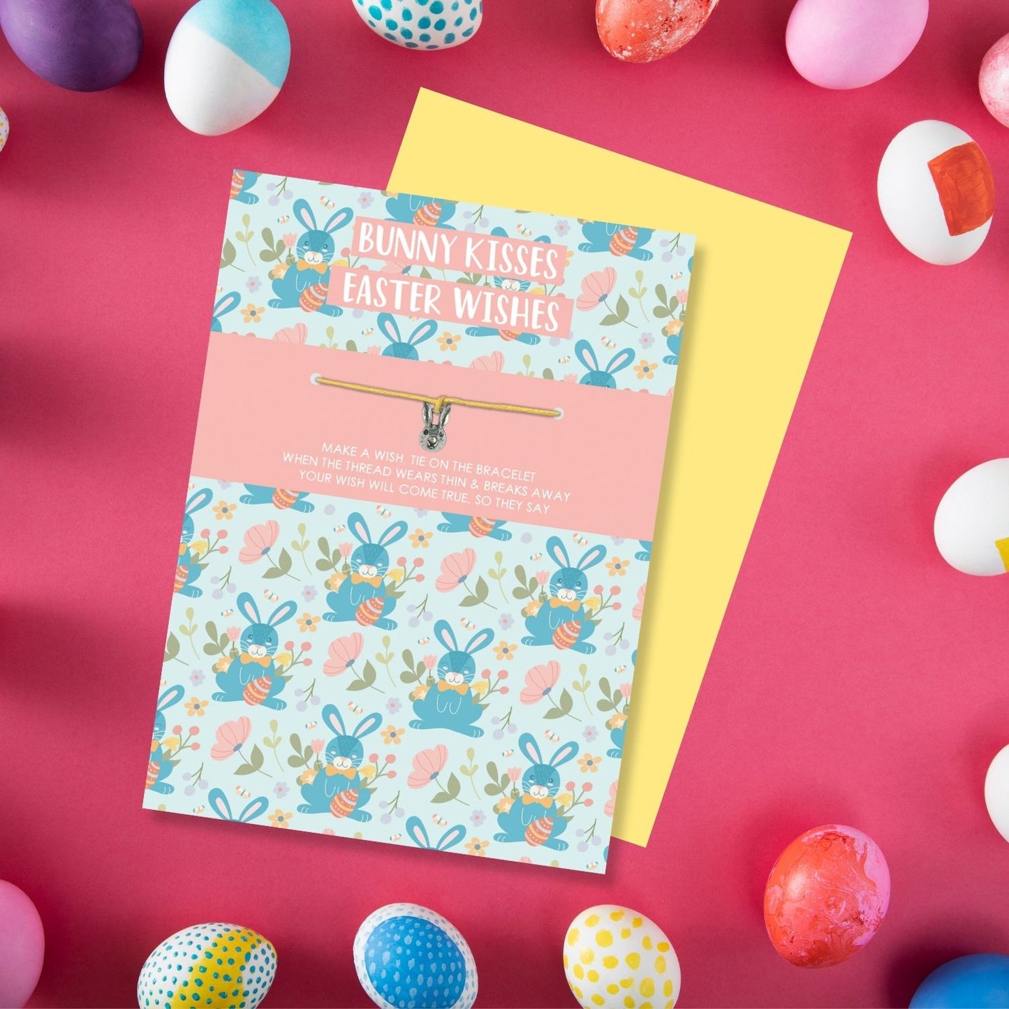 Bunny Kisses Bracelet Hoppy Hares Easter Card & Gift Greeting Card