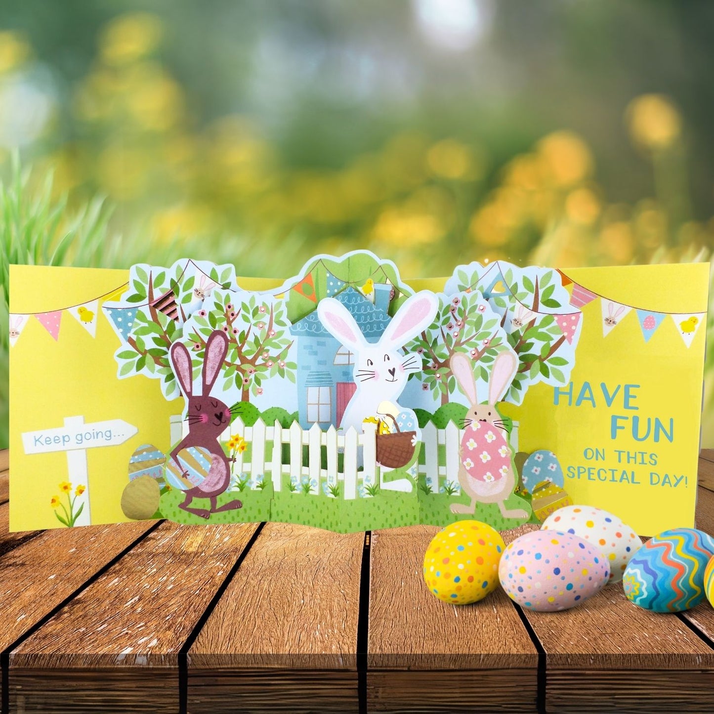 Easter Egg Hunt Hoppy Hunting Fun Pop Up Easter Greeting Card