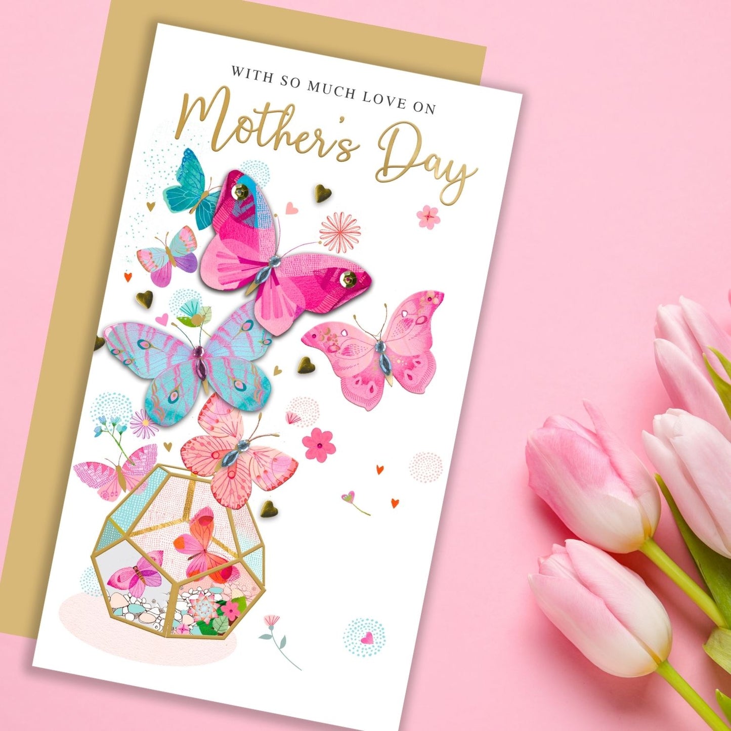 So Much Love Flutteringly Fabulous Mother's Day Hand-Finished Greeting Card