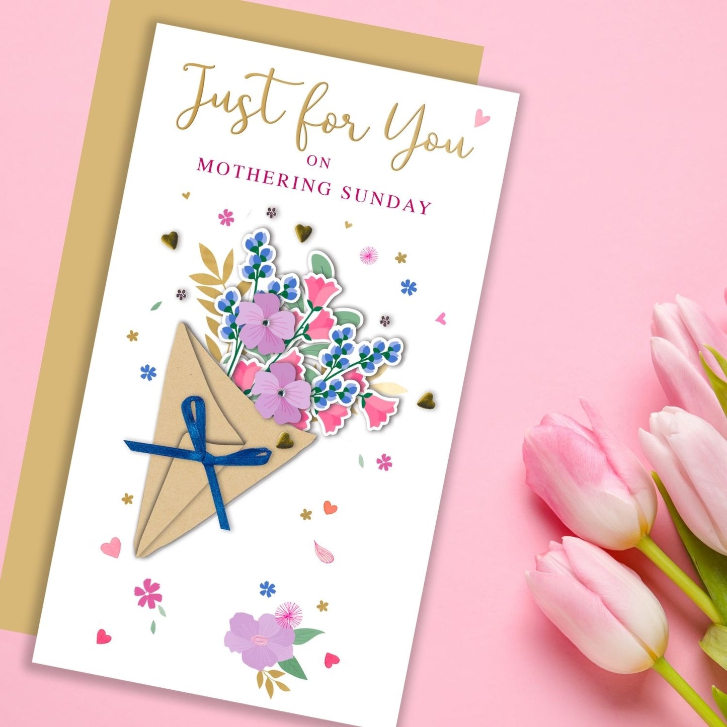Just For You Mum Blooming With Happiness! Mother's Day Handmade Greeting Card