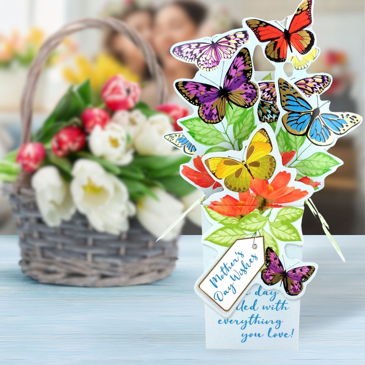 Mother's Day Wishes Butterfly Kisses Mother's Day Pop Up Clever Cube Card