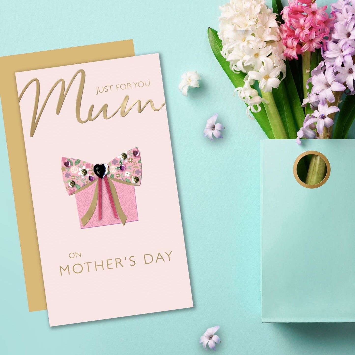 Just For You Mum Pretty In Pink! Mother's Day Hand-Finished Greeting Card