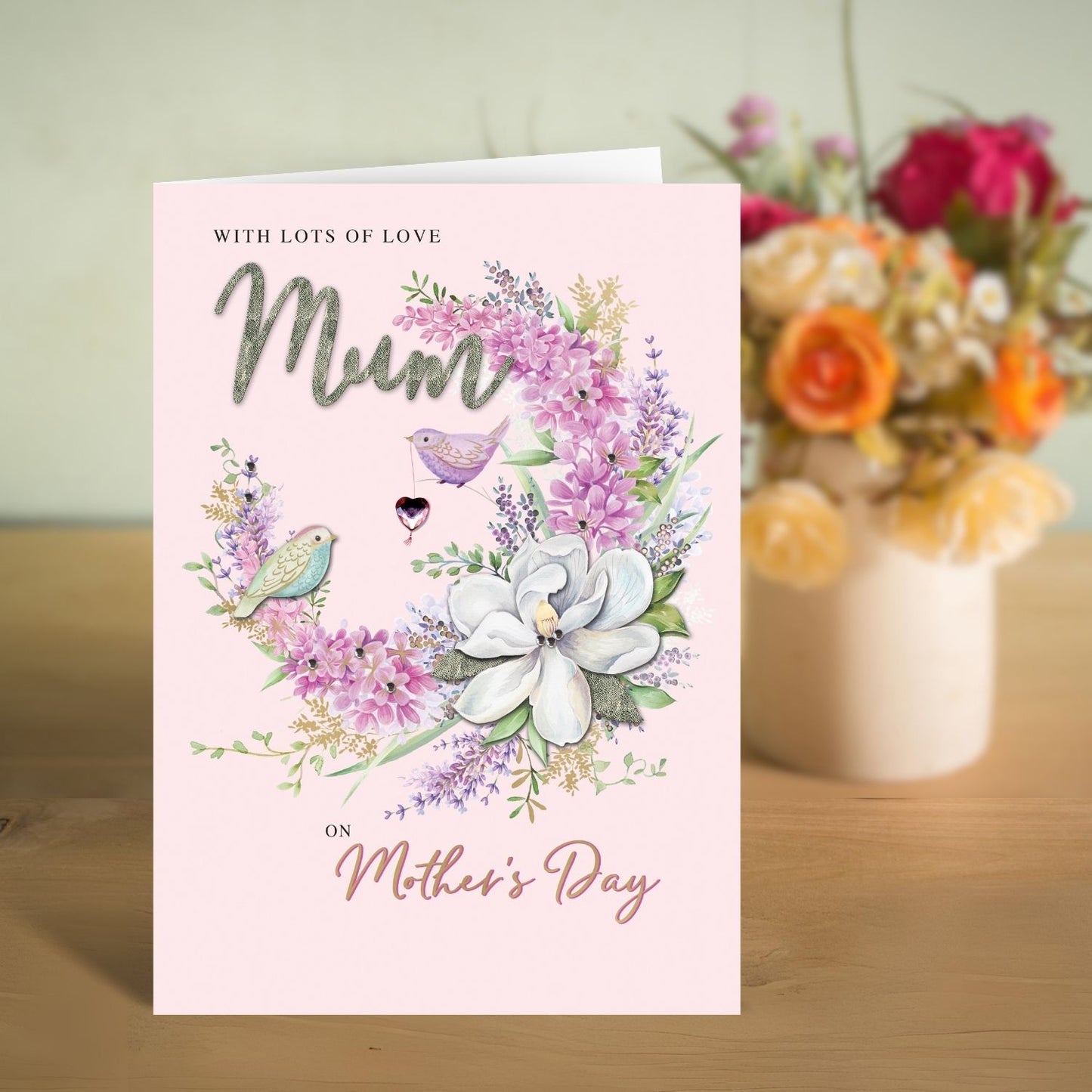 Lots Of Love Mum Love Birds Bouquet Mother's Day Boxed Luxury Greeting Card