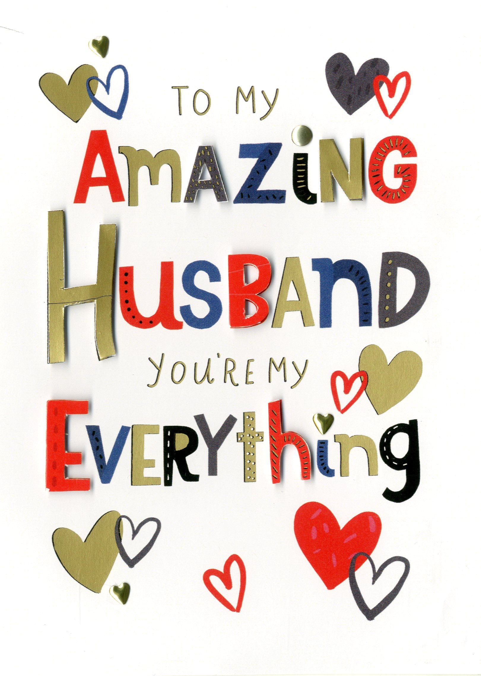 Amazing Husband Love Is Golden Valentines Day Hand-Finished