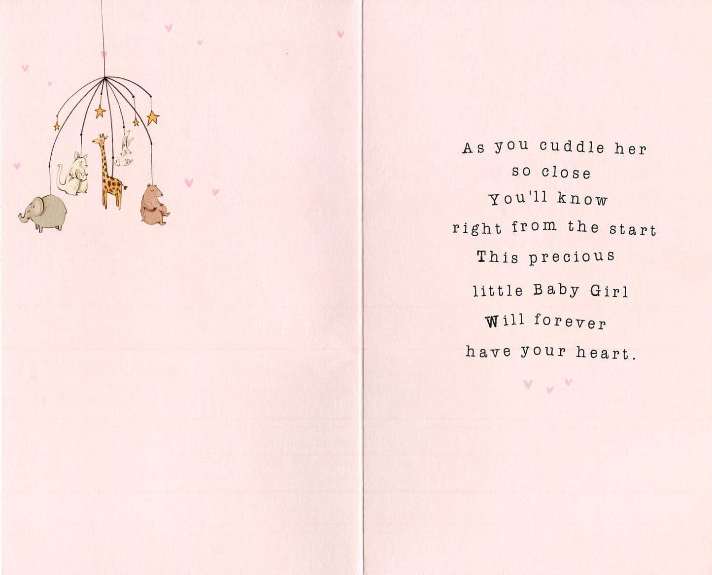 Congrats It's A Girl Embellished New Baby Girl Greeting Card