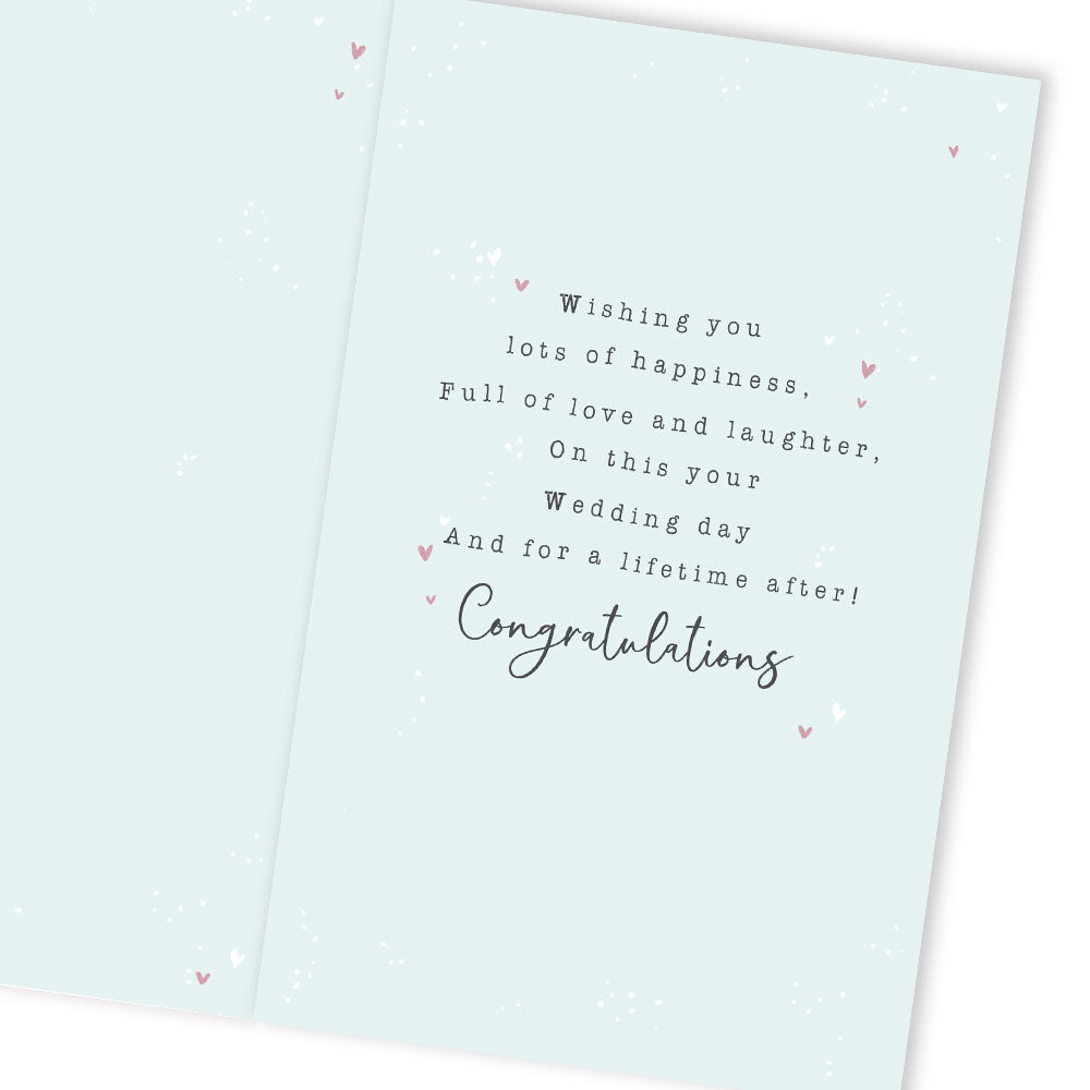 Congratulations Just Married Embellished Wedding Greeting Card