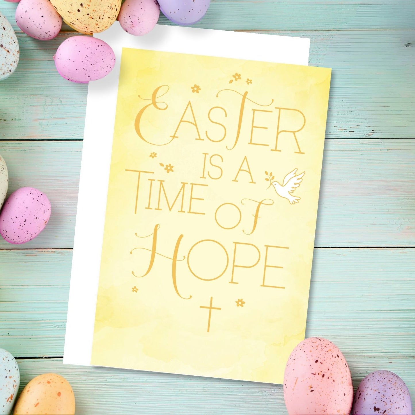 Time Of Hope Peace & Happiness Easter Card Traditional Greeting Card