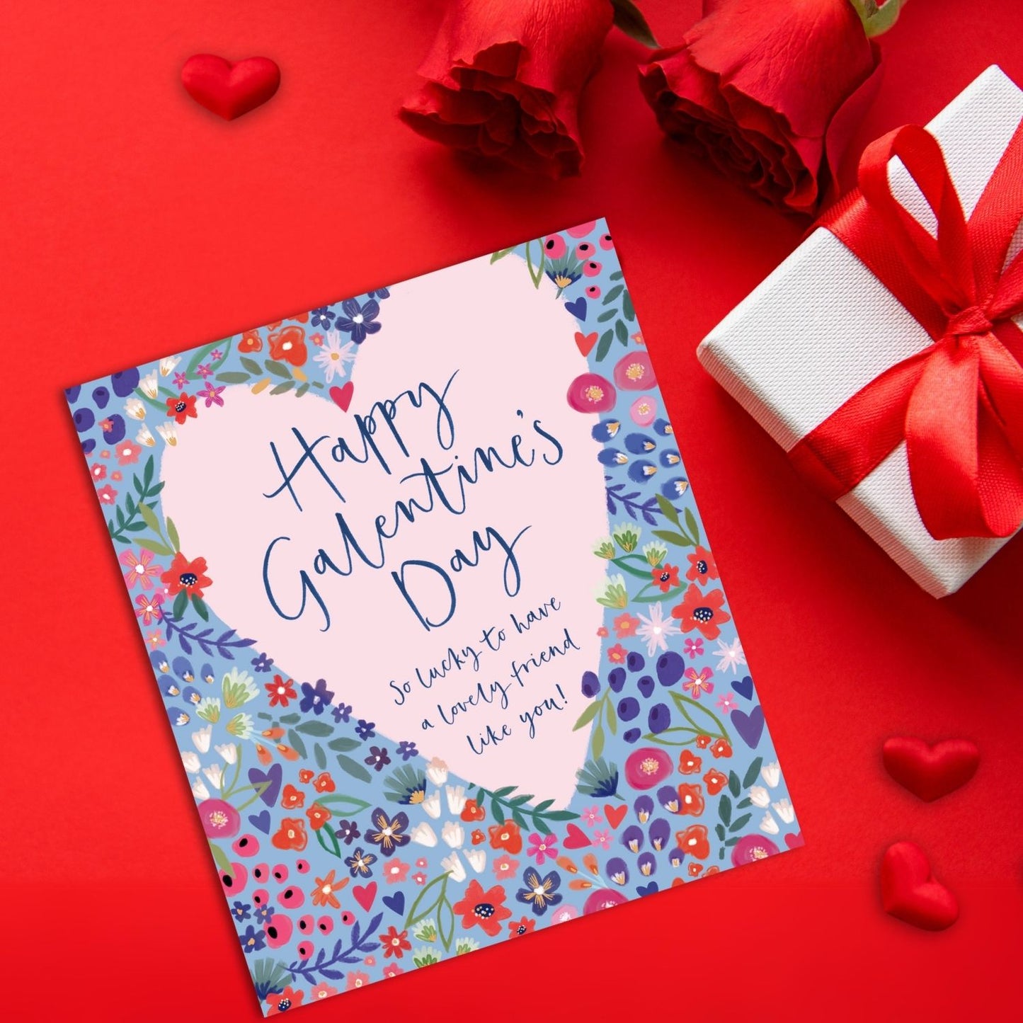 Galentine's Day Love Blooms Here Valentines Day Artistic Greeting Card