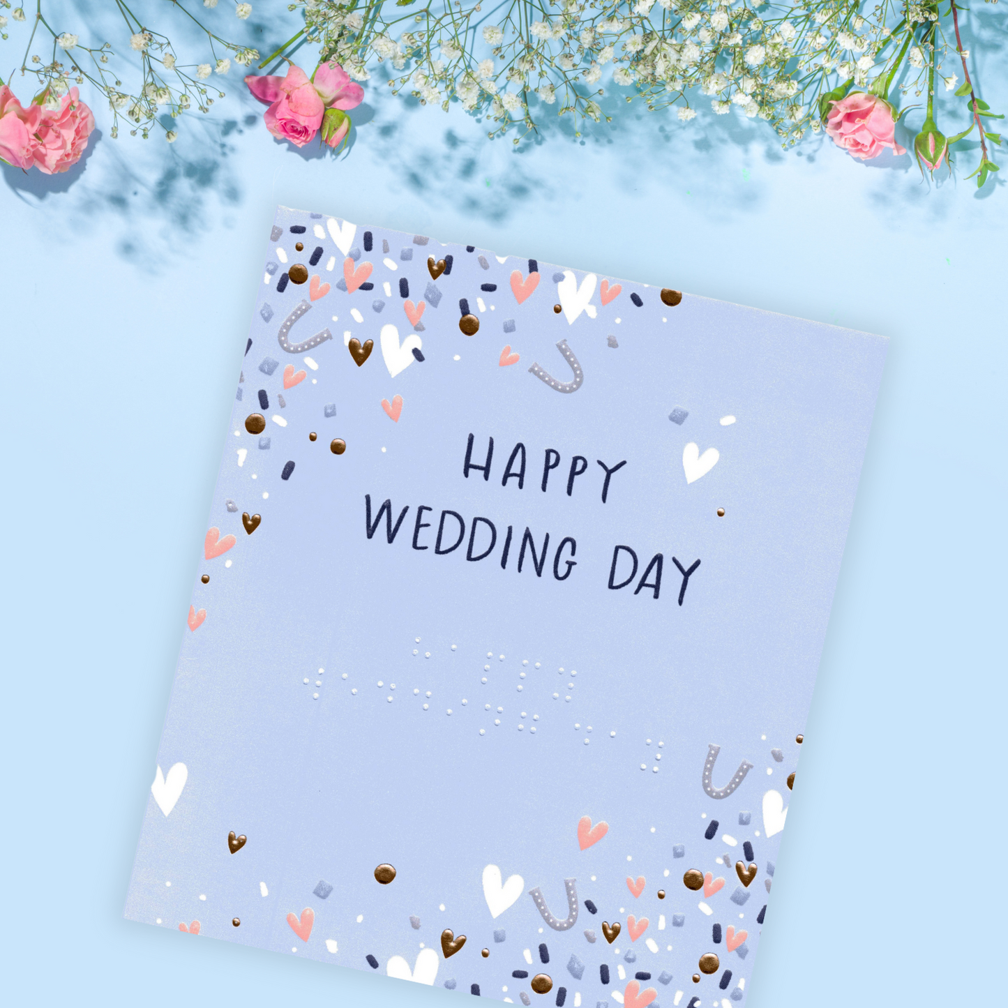 Braille Wedding Card Happy Wedding Day Greeting Card