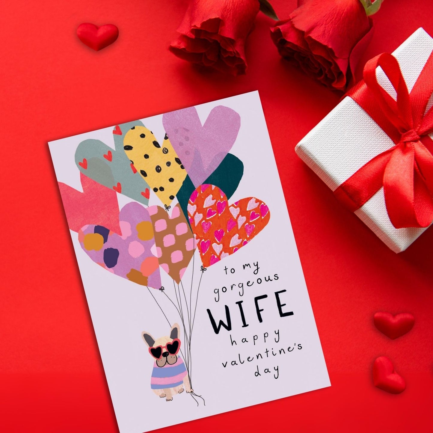 My Gorgeous Wife Doggo Hearts You Valentines Day Contemporary Greeting Card