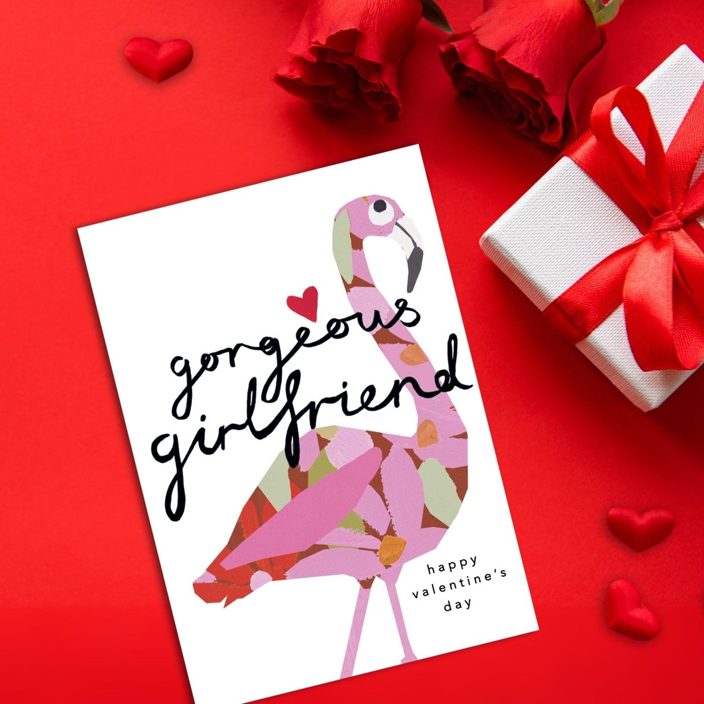Gorgeous Girlfriend Flamingorgeous Valentine's Day Contemporary Greeting Card