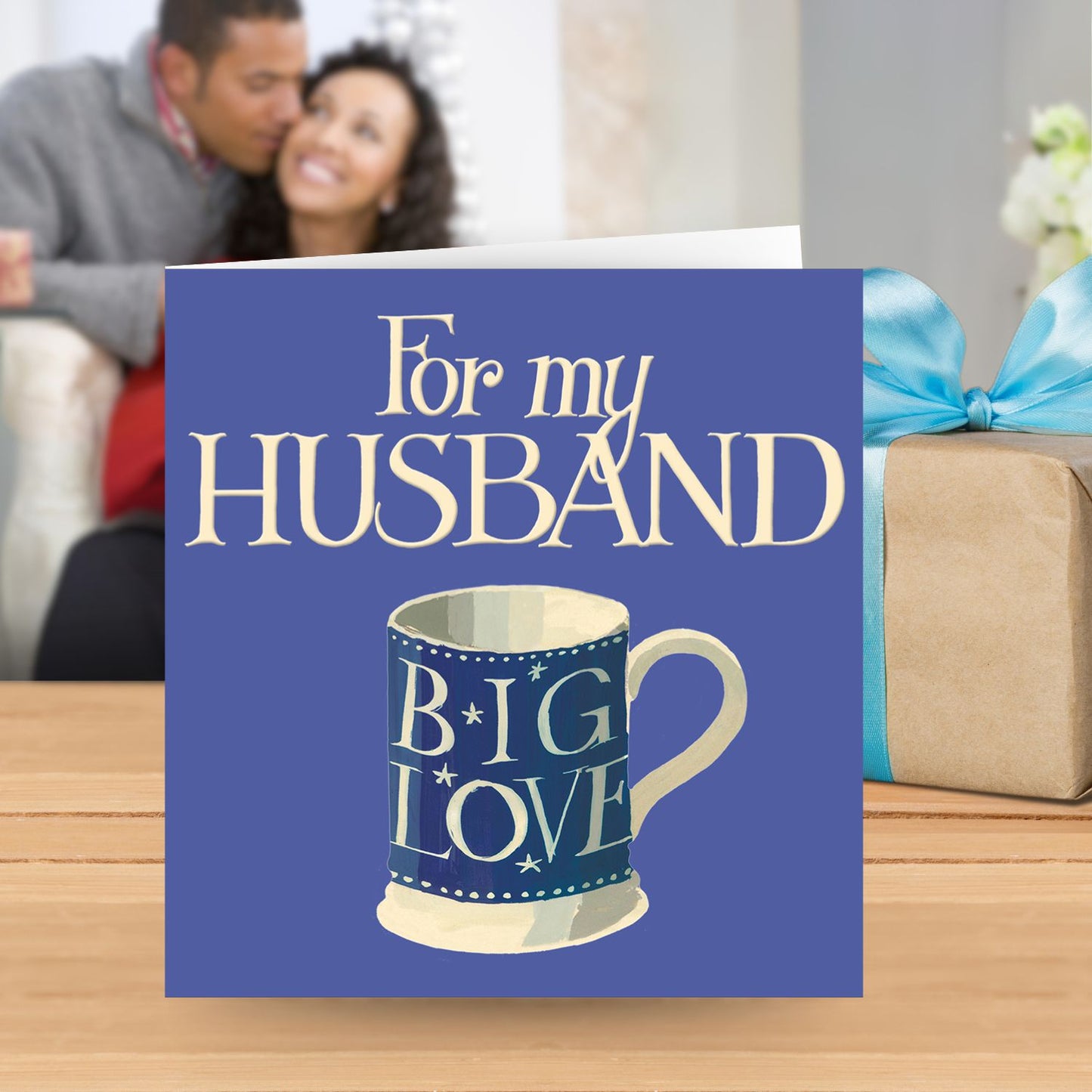 Husband Big Love Love In A Cup Valentines Day Contemporary Greeting Card