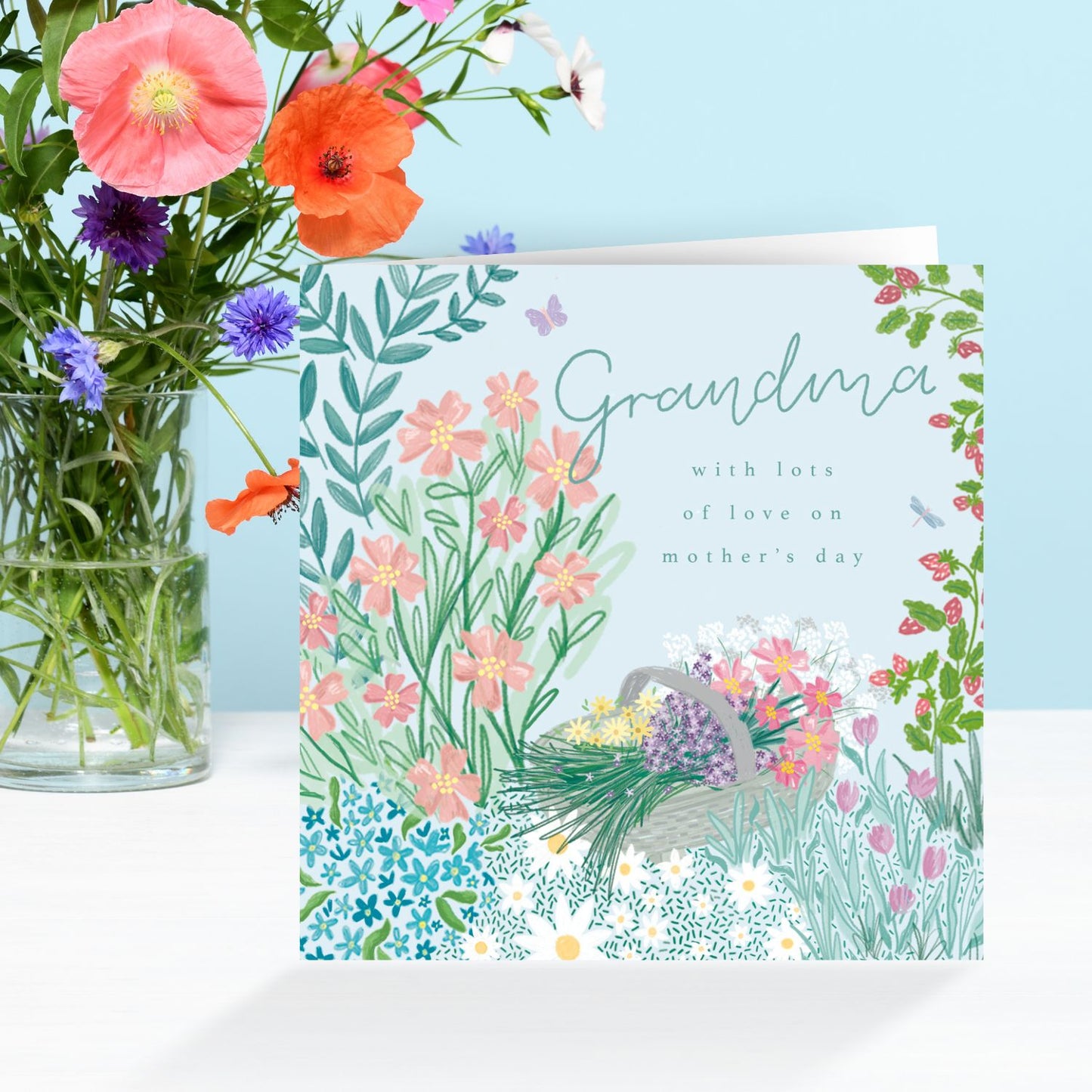 Grandma With Love Wildly Beautiful Bouquet Artistic Mother's Day Greeting Card