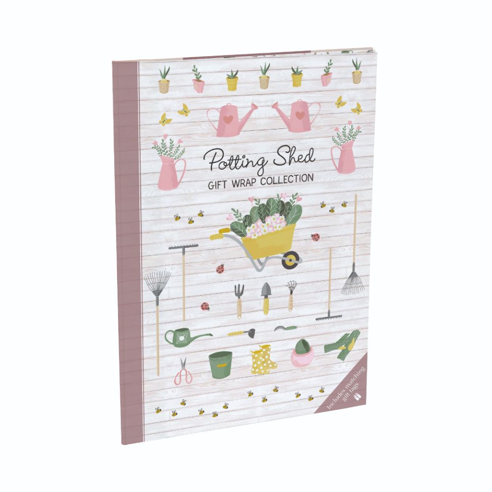Gifted Stationery Potting Shed Gift Wrap Collection Sheets Wrapping Paper In Book