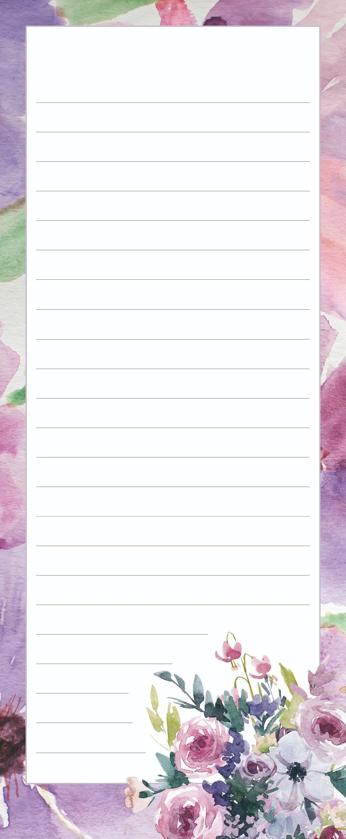Gifted Stationery Lilac Blush Magnetic Shopping List