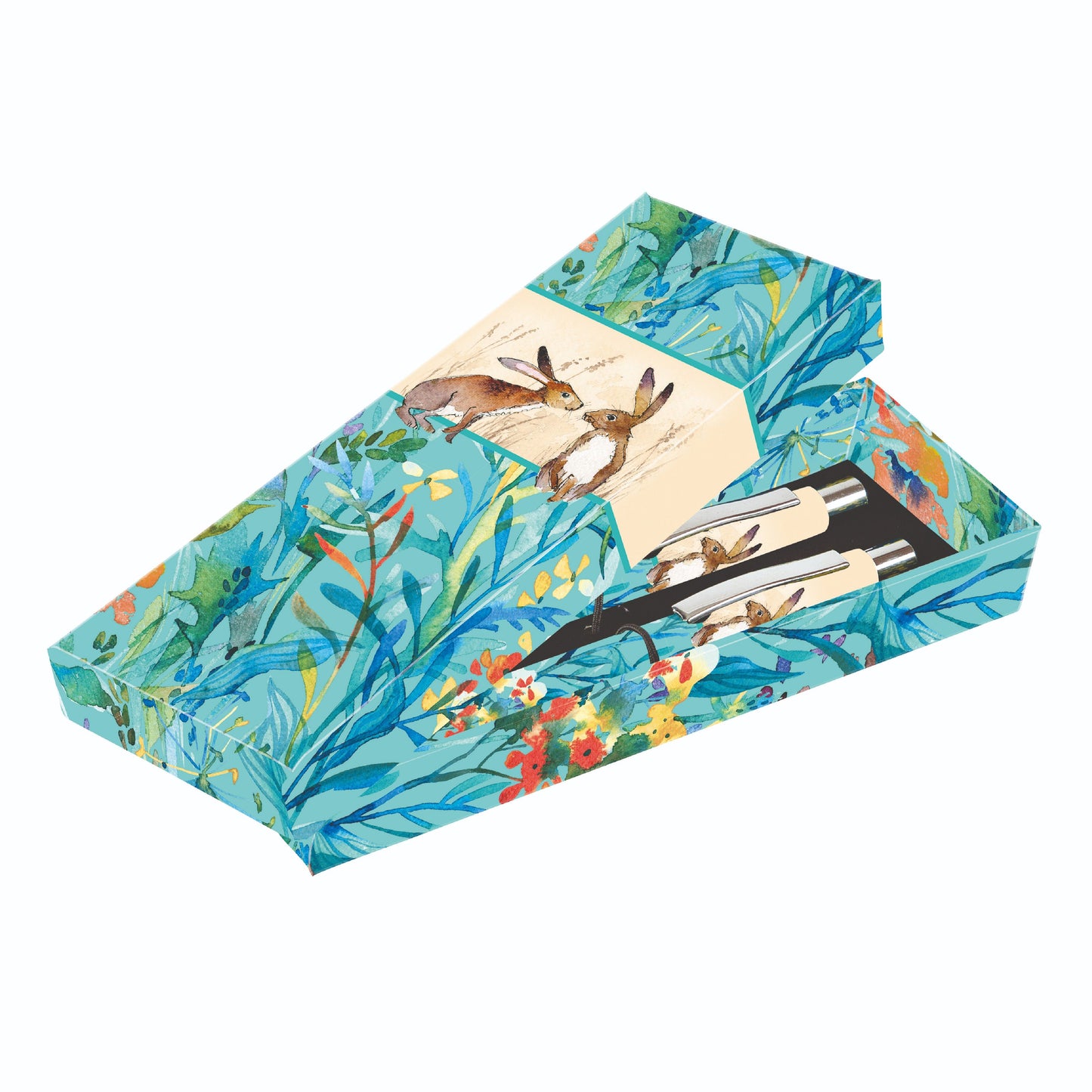 Gifted Stationery Kissing Hares Gift Boxed Pen Set