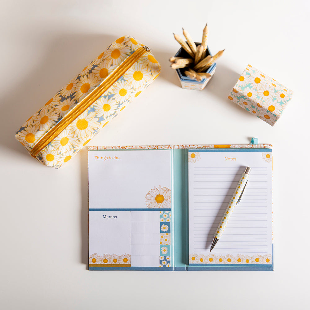 Gifted Stationery Hazy Daisies Fabric Pencil Case